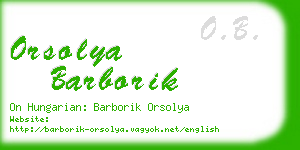 orsolya barborik business card